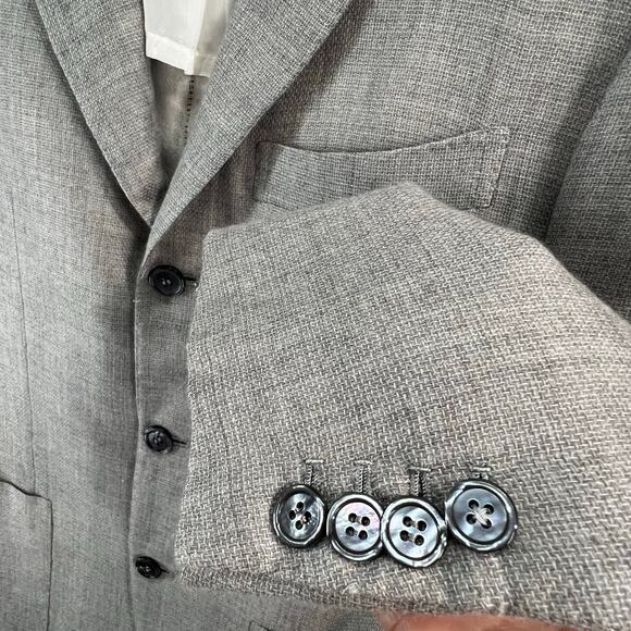 Kiton Trillion Blazer Men 38S Gray Cashmere Silk 3 Button Vented Career Italy - Picture 12 of 16